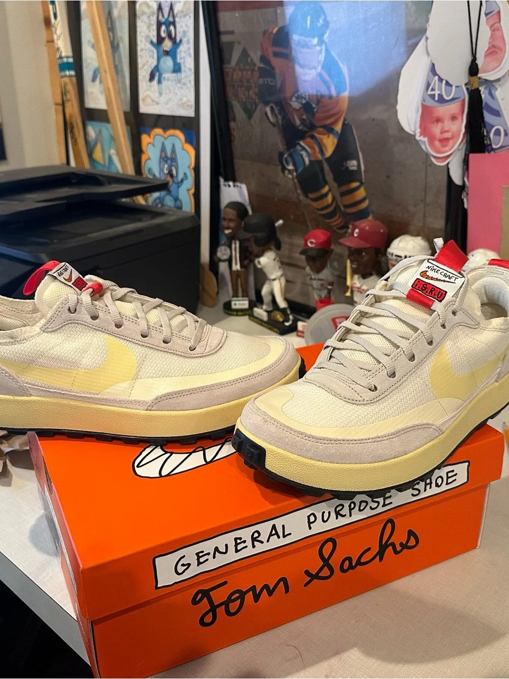 Nike General Purpose Shoe - Cream & Yellow with Red Accents